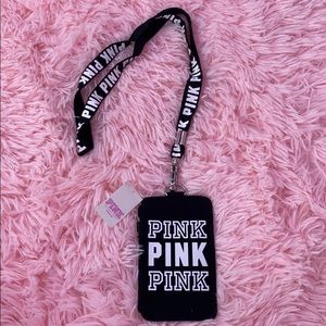 NWT PINK LANYARD + ID HOLDER